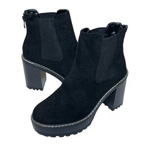 Olivia Miller Black Platform Chelsea Ankle Booties